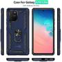 CoverON Metal Ring Kickstand Resistor Series Car Mount Compatible Phone Shockproof Cover for Samsung Galaxy S10 Lite Case/Galaxy A91 Case - Navy Blue