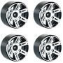 LAFEINA 4PCS 100mm 1.9 Inch Rubber Tires with Metal Beadlock Wheel Rim for 1:10 RC Crawler Axial SCX10 Tamiya CC01 D90 D110 RC Car Parts