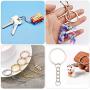 Gukasxi 240 Pieces Split Key Ring with Chain Set, 60Pcs Metal Flat Keychain Rings 1 Inch with Open Jump Rings and 180pcs Screw Eye Pins Bulk, 6 Colors, for Resin Jewelry Making DIY Crafts