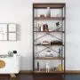 5 Tier Industrial Bookshelf, Tall Bookshelf, Vintage Free Standing Storage Shelf Units, Metal and Wood Book Shelves for Bedroom Living Room Home Office 5 Tier Industrial Bookshelf, Tall Bookshelf, Vintage Free Standing Storage Shelf Units, Metal and Wood Book Shelves for Bedroom Living Room Home Office