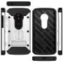 Evocel Moto E5 Play / E5 Cruise Case, [Explorer Series Pro] Premium Full Body Case with Glass Screen Protector, Belt Clip, Metal Kickstand for Motorola Moto E5 Cruise/Moto E5 Play, Silver