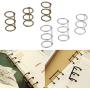 Prettyia 6 Pieces A5 A6 Metal Loose Leaf Binder Rings 3-Ring, Silver & Bronze