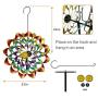 3D Kinetic Wind Spinners with Stable Stake Metal Garden Spinner with Reflective Painting Unique Lawn Ornament Wind Mill for Outdoor Yard Lawn Garden Decorations