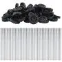 EUDAX 30mmx8mm Plastic Roll 2mm Dia Shaft Toys Wheel and 2mmx100mm STEM Shaft Round Rod Axles for DIY Toy RC Car Truck Boat Helicopter Model Part (Black, 100pcs)