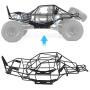 Dilwe RC Car Roll Cage, Metal Black Chassis Frame Roll Cage 1/10 Replacement Part Available for Axial Wraith RR10 90053 90048 RC Car