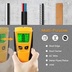 PERLESMITH Stud Finder Wall Detector 5 in 1 - Electronic Stud Sensor Wall Scanner Center Finding - with Battery LCD Display for Wood Metal Studs AC Wire Detection