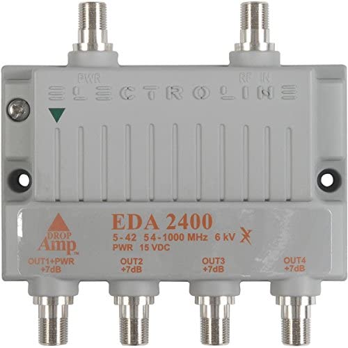 Electroline EDA-2400 4-Port Cable TV HDTV Signal Booster/Amplifier (Retail Package with 5-Year Warranty)