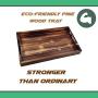 Farmhouse Rustic Serving Tray with Premium Quality Metal Handles''20.5x12.5x3''-Used with Coffee Table, Decoration, Breakfast in Bed, Wine, Food, Tea.