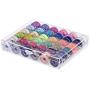 Paxcoo 36 Pcs Bobbins and Sewing Threads with Case and Soft Measuring Tape for Brother Singer Babylock Janome (Assorted Colors)