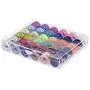 Paxcoo 36 Pcs Bobbins and Sewing Threads with Case and Soft Measuring Tape for Brother Singer Babylock Janome (Assorted Colors)