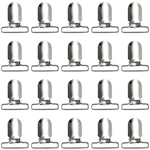 20 Pieces Suspender Clips Metal Pacifier Sheet Straps Holder Clip Bib Toy Holder