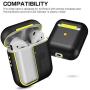 Metal AirPods Case, Full Protective Cover Accessories Compatible with Airpods Wireless Charging Case-Black