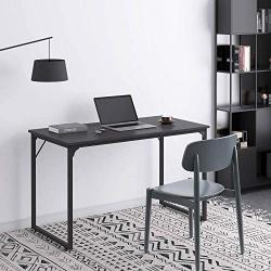 Coleshome Computer Desk 47'', Modern Simple Style Desk for Home Office, Sturdy Writing Desk,Black