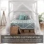 Best Choice Products 4-Post Queen Size Modern Metal Canopy Bed w/Mattress Support, Built-in Headboard, Footboard, Classic, Customizable Design - White Best Choice Products 4-Post Queen Size Modern Metal Canopy Bed w/Mattress Support, Built-in Headboard, Footboard, Classic, Customizable Design - White