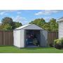 Arrow 10 x 8 EZEE Shed Cream with Charcoal Trim Extra High Gable Steel Storage Shed