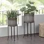 FirsTime & Co. Farmhouse Trough Outdoor Planter 2-Piece Set, American Crafted, Aged Galvanized Metal, 15.5 x 14 x 32.5 , FirsTime & Co. Farmhouse Trough Outdoor Planter 2-Piece Set, American Crafted, Aged Galvanized Metal, 15.5 x 14 x 32.5 ,
