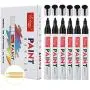 Black Paint Pens for Rock Painting-Stone, Ceramic, Metal, Glass, Wood, Fabric, Set of 6 Medium Tip Paint Markers High Volume Ink Water Resistant for DIY Craft Quick Drying with 2 Extra Chisel Tips Black Paint Pens for Rock Painting-Stone, Ceramic, Metal, Glass, Wood, Fabric, Set of 6 Medium Tip Paint Markers High Volume Ink Water Resistant for DIY Craft Quick Drying with 2 Extra Chisel Tips