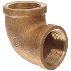 Anderson Metals 38100-24 Brass Pipe Fitting, 90 Degree Elbow, 1-1/2'' Female