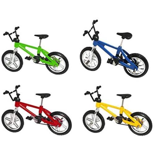 Finduat Miniature Metal Finger Mountain Bike Toy, Finger Bicycle Mountain Bike Cool Boy Toy Creative Game Gift for Kid (4 Pack)