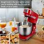 Stand Mixer, CUSIMAX Electric Mixer 800W Tilt-Head Food Mixer with 5-Quart Stainless Steel Bowl, Dough Hook, Mixing Beater and Egg Whisk, Splash Guard, Red