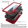 Beasyjoy iPhone 6 Case iPhone 6s Metal Case Waterproof Heavy Duty Screen Military Grade Full Body Tough Durable Metal Cover Drop Proof Shockproof Rugged Defender for Outdoor Red
