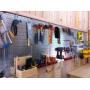 Wall Control 30WRK400GVR 4-Feet Metal Pegboard Standard Tool Storage Kit with Galvanized Toolboard and Red Accessories