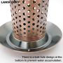 LANSCOERY Metal Wild Bird Feeder Hanging with High Seed Capacity for Garden Yard Decorations, Weatherproof Birdfeeder Perches, Dome Shaped Roof (Brown)