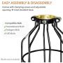 Simple Deluxe HIBULBCAGE 1-Pack Adjustable Industrial Clamp On Metal Bulb Guard Cage for Pendant, Vintage Lamp Holder and Ceiling Fan Light, Black