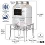 Outdoor Glass Beverage Dispenser with Sturdy Metal Base, Stainless Steel Spigot & Hanging Chalkboard - Drink Dispenser for Lemonade, Tea, Cold Water & More