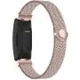 POY Compatible with Fitbit Inspire Hr Bands, Stainless Steel Replacement for Fitbit Inspire and Ace 2 Metal Loop Bracelet Sweatproof Wristbands for Women Men Rosepink Small