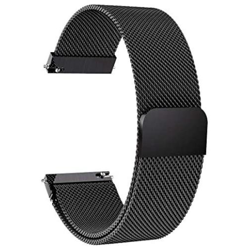 Solob 20mm Metal Band Compatible for Samsung Galaxy Watch 42mm/Active 2 40mm 44mm/Samsung Galaxy Watch 3 41mm/Gear Sport/Garmin Vivoactive 3 Stainless Steel Strap Quick Release Replacement Bands