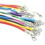 Paxcoo 100 Pcs 18 Inches Waxed Cotton Necklace Cord with Lobster Claw Clasp for DIY Jewelry Making, Mix Color