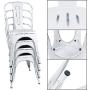 Furmax Metal Chairs Indoor/Outdoor Use Stackable Chic Dining Bistro Cafe Side Chairs Set of 4 (Distressed White)