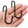 30 Pack Esfun Heavy Duty S Hooks Black S Shaped Hooks Hanging Hangers Pan Pot Holder Rack Hooks for Kitchenware Spoons Pans Pots Utensils Clothes Bags Towels Plants …