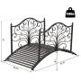 Outsunny 4’ Metal Arched Backyard Decorative Garden Bridge - Black Bronze