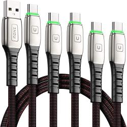 USB Type C Cable, [5 Pack 3.1A] Quick QC3.0 Fast Charging USB C Cable, INIU (1.6+3.3+3.3+6.6+6.6ft) Nylon Phone Charger USB-C Cables for Samsung Galaxy S20 S10 S9 S8 Plus Note 10 9 LG Google Pixel etc