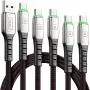 USB Type C Cable, [5 Pack 3.1A] Quick QC3.0 Fast Charging USB C Cable, INIU (1.6+3.3+3.3+6.6+6.6ft) Nylon Phone Charger USB-C Cables for Samsung Galaxy S20 S10 S9 S8 Plus Note 10 9 LG Google Pixel etc