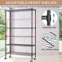 6 Tier Wire Shelving Storage Metal Shelf Standing Shelf Units NSF Heavy Duty Height Adjustable Garage Shelving 48'' x 18'' x 82''with Wheels/Feet Levelers 2100 Lbs Capacity Commercial Shelving Black