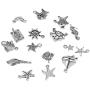 CCINEE Wholesale 100 Pieces Assorted Antique Charms Ocean Themed Sliver Pendants for Jewelry Making and Craft Making