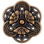 Bezelry 12 Pieces Gothic Flower Art Metal Shank Buttons 18mm (11/16 inch) (Antique Copper)