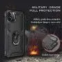 UNKNOK Compatible with iPhone 12 Pro Max 5G Case, [Military Grade ] 15ft Drop Tested Shockproof Protective, Metal Rotating Magnetic Ring Kickstand Cover for iPhone 12 Pro Max 6.7 Inch (Black)