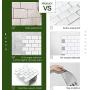 STICKGOO 10-Sheet White Subway Tiles Peel and Stick Backsplash, Stick on Tiles Kitchen Backsplash (Thicker Design)