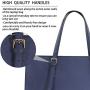 Laptop Bag for Women Waterproof Lightweight Leather 15.6 Inch Computer Tote Bag Business Office Briefcase Large Capacity Handbag Shoulder Bag Professional Office Work Bag Blue