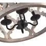 Jiuzhuo Vintage Distressed White Carved Wood 4-Light Lantern Farmhouse Chandelier Lighting Hanging Ceiling Fixture in Rust