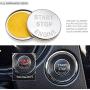 Ceyes Silver Engine Start Stop Button Cover + Ring Ignition Start Button Ignition Switch Button Metal Sticker Push to Start Button Switch Cover Trim for Nissan Qashqai X-Trail Rogue for Infiniti