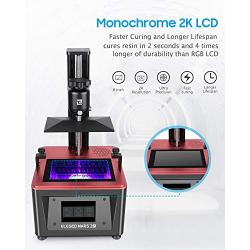 ELEGOO Mars 2 Pro Mono MSLA 3D Printer UV Photocuring LCD Resin 3D Printer with 6.08 inch 2K Monochrome LCD, Printing Size 129x80x160mm/5.1x3.1x6.3inch