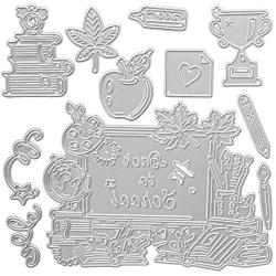 Cutting Dies Metal, Classroom Things Decoration Embossing Stencils for DIY Scrapbooking Photo Album Decorative DIY Paper Cards Making Gift, Study Metallic Die Cut