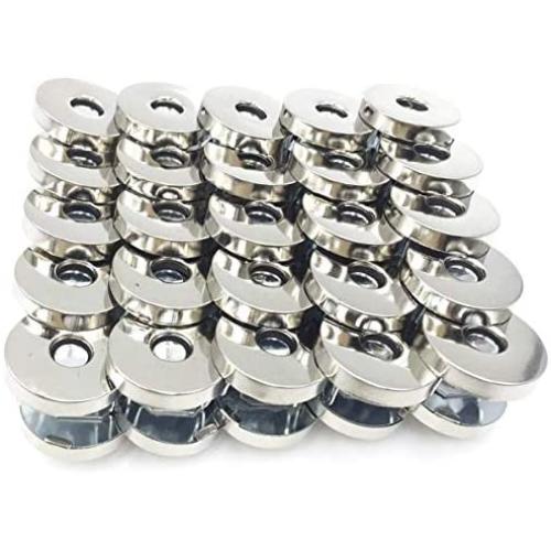 BALABALA 50 Sets 18mm Silver Tone Magnetic Buttons Snap Clasps for Handbag Purses Bags Clothes Leather Sewing Craft DIY BALABALA 50 Sets 18mm Silver Tone Magnetic Buttons Snap Clasps for Handbag Purses Bags Clothes Leather Sewing Craft DIY