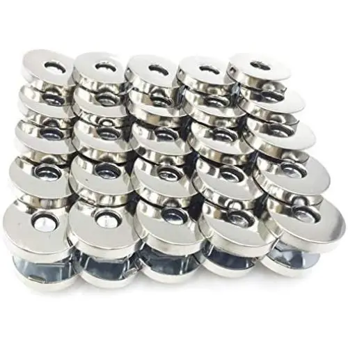BALABALA 50 Sets 18mm Silver Tone Magnetic Buttons Snap Clasps for Handbag Purses Bags Clothes Leather Sewing Craft DIY