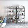 HIMIMI 5 Shelf Ladder Bookcase, Industrial Bookshelf Wood and Metal Bookshelves, Plant Flower Stand Rack Book Rack Storage Shelves for Home Decor HIMIMI 5 Shelf Ladder Bookcase, Industrial Bookshelf Wood and Metal Bookshelves, Plant Flower Stand Rack Book Rack Storage Shelves for Home Decor